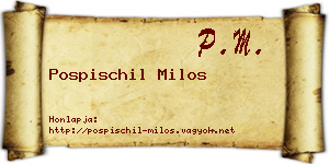 Pospischil Milos névjegykártya